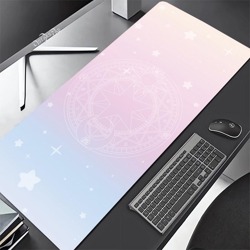 Pink Cardcaptor Sakura Large Deskmat Kero Washable Pink Magic Wand Circel Mouse Pad Anime Rubber Playmat Cartoon G