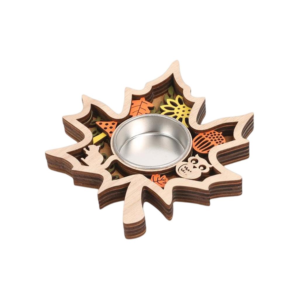 Halloween Wooden Candle Holders, Decorative Ornaments Candle Holders, Holiday Table Decorations