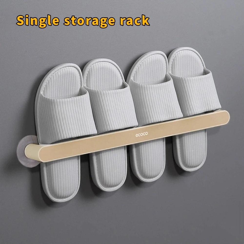 Multifunktionaler Schuhaufbewahrungsorganizer Ohne Bohren Handtuchhalter Wandmontiert Pantoffelregal Badezimmer