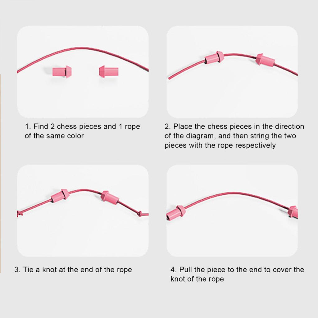 1/2/3 Sets Kids Rope Untangling Game Twisted Rope Knots Challenge Board Game Logic Thinking Interactive Educational Elastic Rope Unhitching Toy