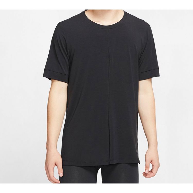 Nike Dri-Fit Yoga Quick-Dry Short Sleeve T-Shirt Men Tops Black BV4035-010