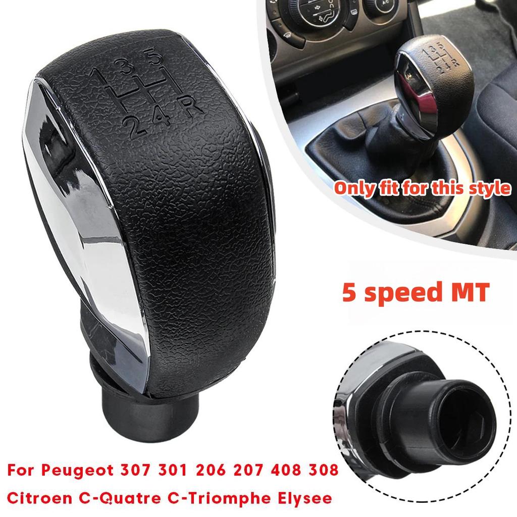 Car Gear Head Shift Knob MT Handball for Peugeot 208 2012 2013 2014 2015 2016 2017 2018 2019 2020 MT 5 Speed Parts