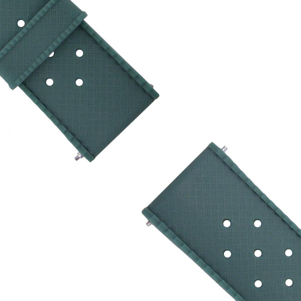 ERBORD Universal Silicone Strap 22mm, Tropic, Green/Black Buckle