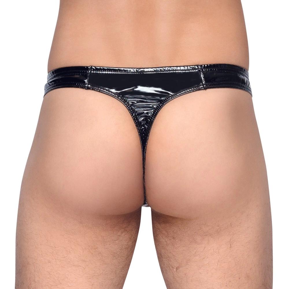 Black Level - Men's Black Glossy Thong L