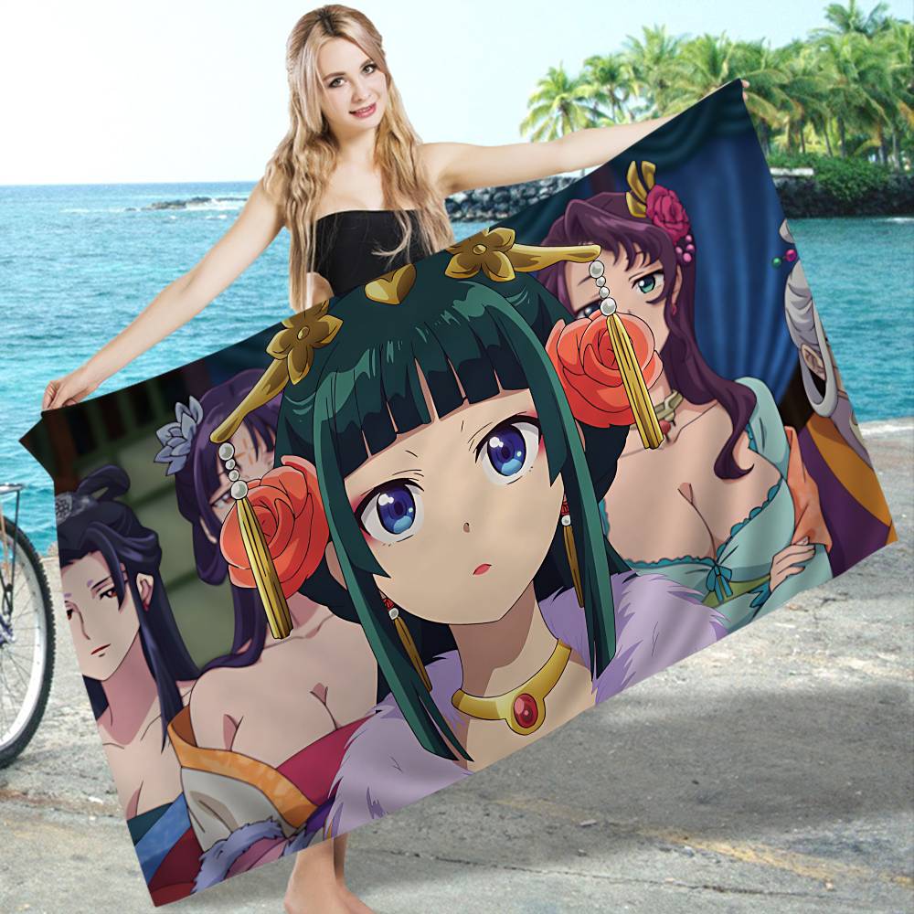 Anime The Apothecary Diaries Microfiber Printed Beach Towel Mountain Climbing Yoga Beach Swimming Running Absorbent Soft Towel
