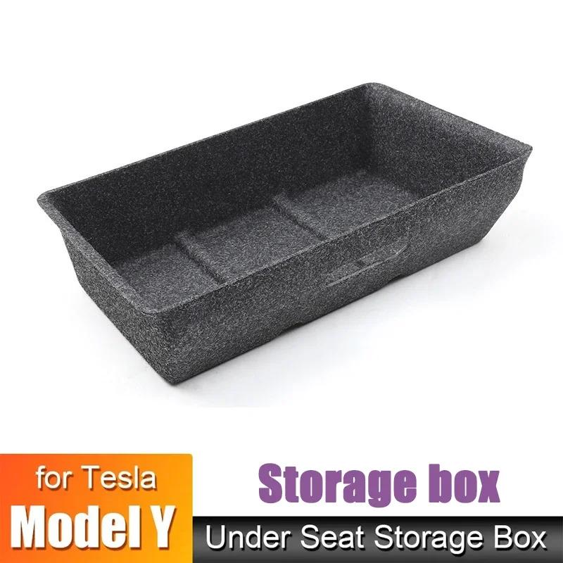 Spacious for Tesla Model Y Custom-Fit Storage Box Large Capacity Concealed Organizer with Premium Felt Sliding Drawer New Amagi