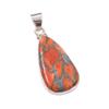 Natural Orange Turquoise Gemstone 925 Sterling Silver Jewelry Pendant 1.75" L3p21