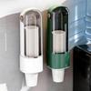 Wall-Mounted No-Drill Disposable Cup Dispenser Household Paper Cup Holder Dustproof Cup Storage Rack
