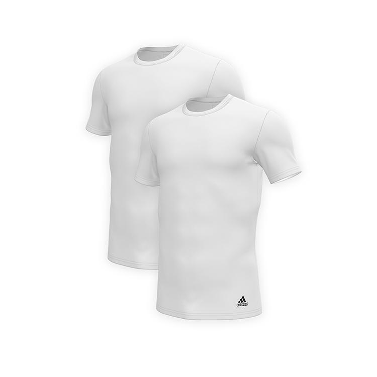 

Adidas Хлопковая футболка с круглым вырезом, базовый слой, облегающий крой, быстросохнущая, влагоотводящая, унисекс, 2 штуки, унисекс, белый, 4A2M04-100 S