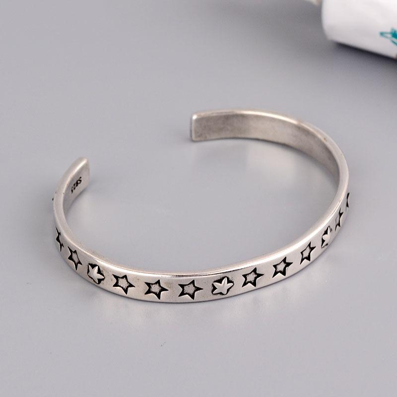 XIYANIKE Silver Pupular Korea Star Bangle For Women Fashion Simple Opening Hand Jewelry Party
