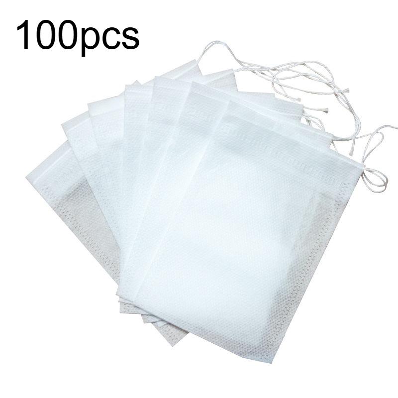 

Упаковка из 100 одноразовых пакетиков для заваривания чая с завязками, идеально подходит для специй и чая, идеально подходит для ресторанов, семейных посиделок 5x7cm