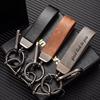 Vintage Discolored Leather Custom Logo Keychain For Men Women Laser Engraved Car Key Chains Holders Personalize Company Keyring