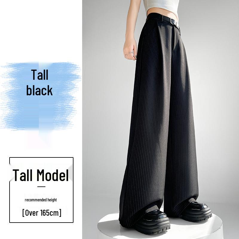 

Spring 2025 Women s Striped Wide-Leg High-Waisted Pants - Loose, Floor-Length, Slimming Style Extra Large