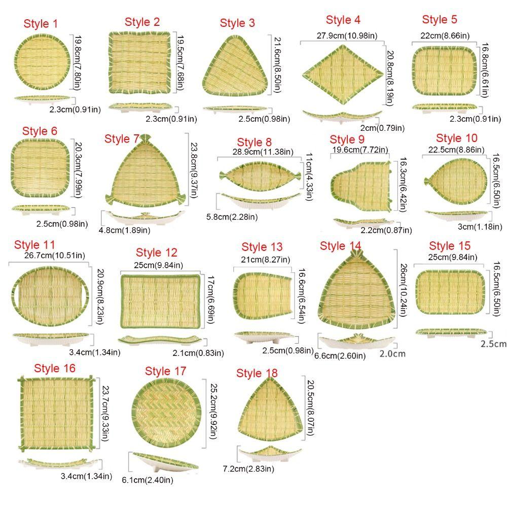 Imitation Bamboo Weaving Barbecue Plate Melamine Serving Plate Hot Pot Vegetable Plate  Home