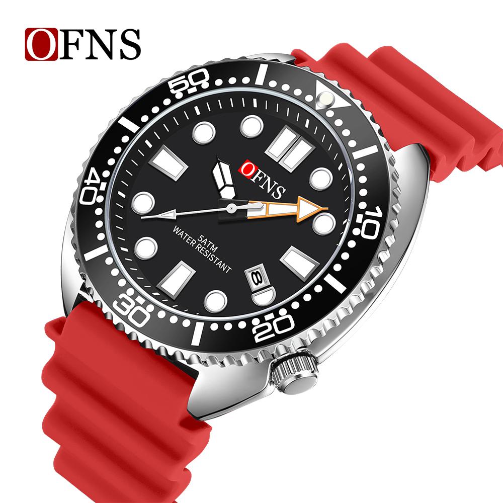 OFNS new 8033 fashionable men's quartz watch simple and fashionable waterproof calendar watch casual men's quartz watch