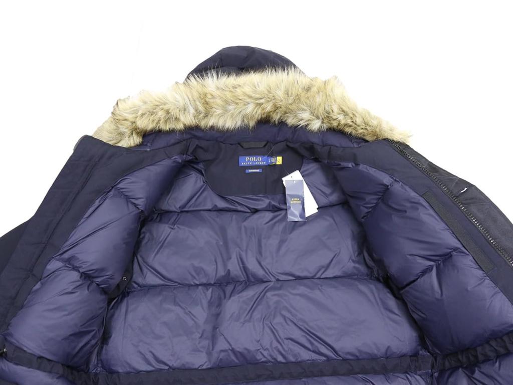 POLO RALPH LAUREN Performance Fur Hooded Down Size Navy Men's Jacket/Coat, XXL, (Product Code 01010041)