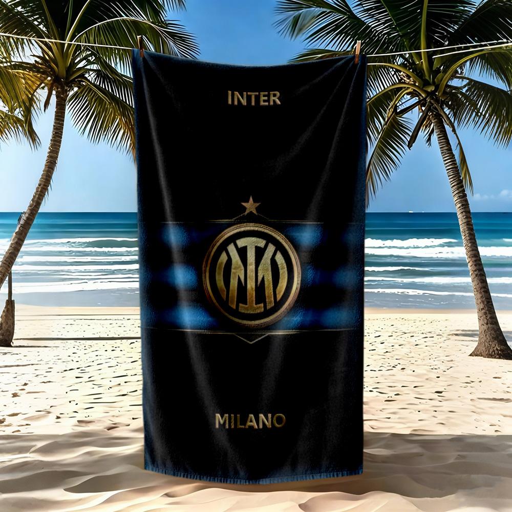 Inter Milan Beach Towel Quickdry Soft Microfiber Comfortable Lightweight Suitable For Swimming Gym Camping Yoga Vacation
