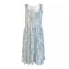 Women's summer casual floral print loose U-neck sleeveless knee-length dress