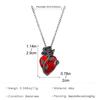 Fashion Gothic Red Heart and Rose Pendant Necklace Jewelry for Men and Women Gift