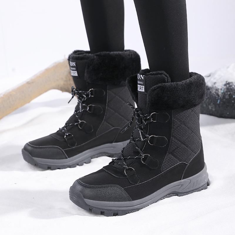 Women Boots Winter Luxury Platform Waterproof Snow Boots Fur Warm Non-slip Thicken Mountaineering Outdoor Travel Shoes Plus Size