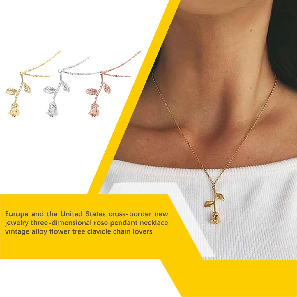 Necklace Flower Attractive Charming Skin-Friendly Pendant Exquisitely Polished Clothing Accessories Delicate Fashion
