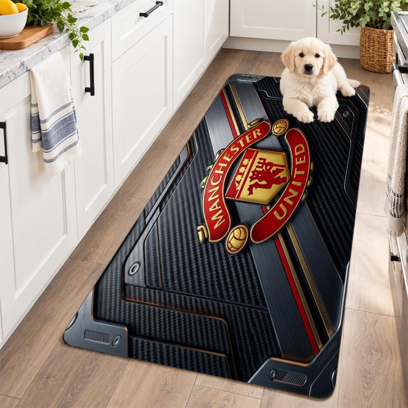 Flannel Kitchen Mat Manchester United Soft Area Rug Non Slip Floor Carpet Home Decoration