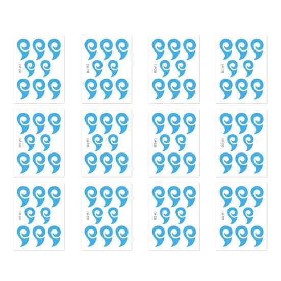 Forehead Decal Stickers for Kids Red Blue Washable Waterproof Face Tattoos for Cosplay Performances Flame Wave Designs Sticker