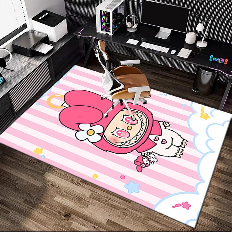 1pc LABUBU Printed Chair Rug for Home Office Use, Living Room Kitchen Game Room Area Carpet