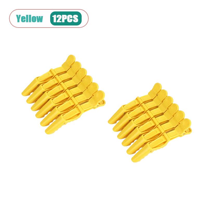 6-12PCS New Salon Tools Hairdressing Smooth Crocodile Clip Hair Clip Hair Perm Hair Dye Plastic Duckbill Clip Hair Dye Clip