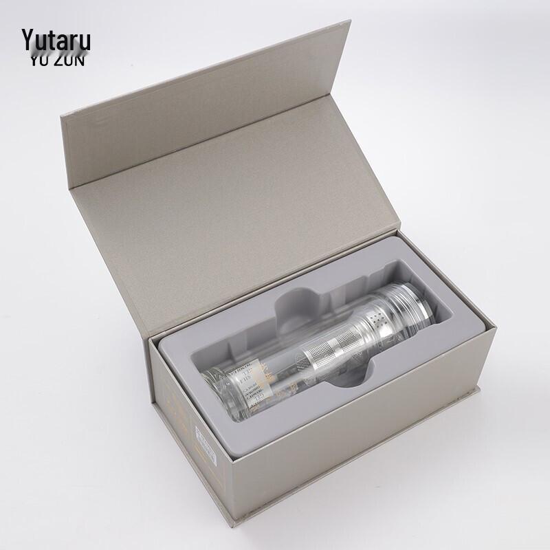Yuzun 300ml Double-Walled Glass Tea Infuser Mug with Lid