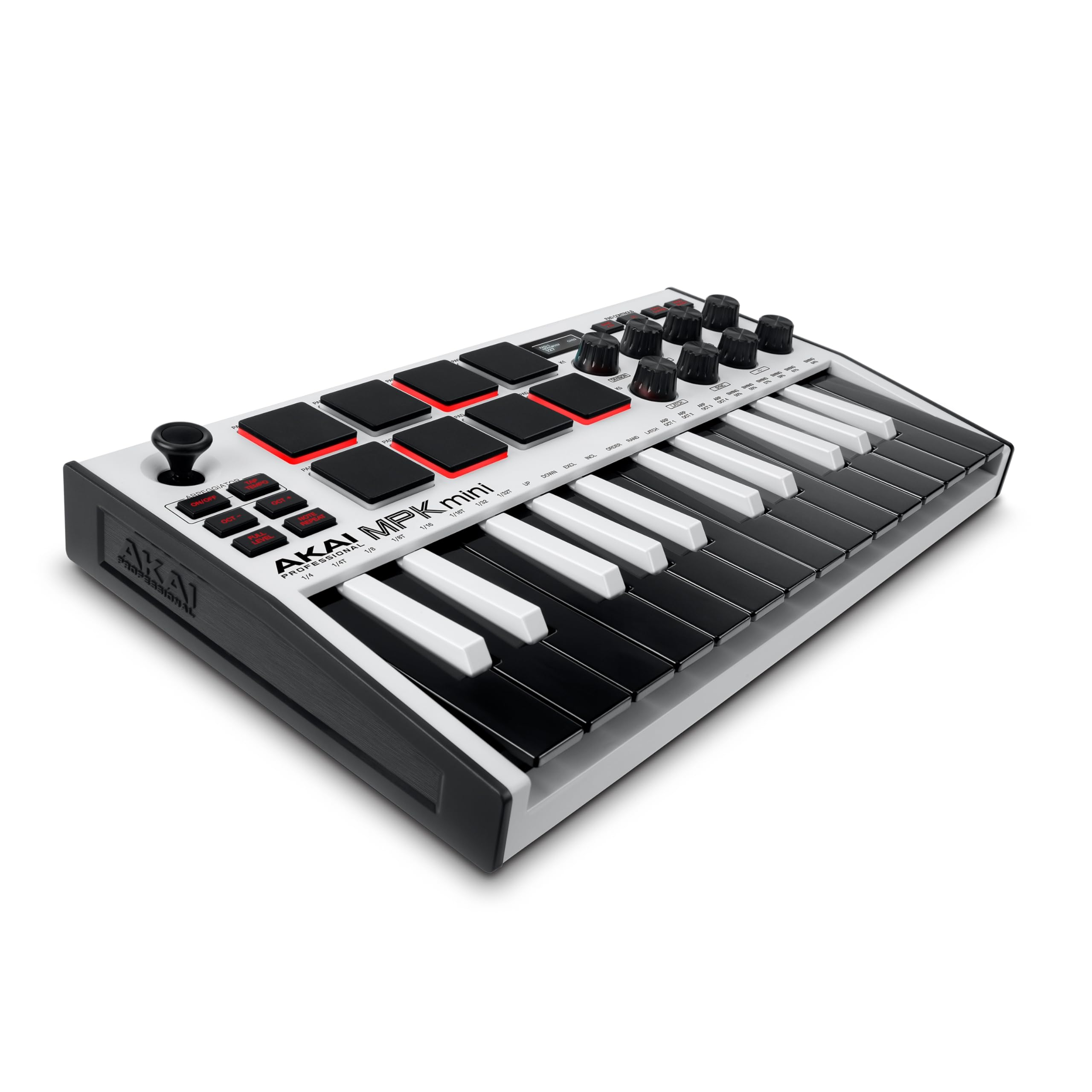 

Клавиатура Akai Pro MIDI 25 клавиш USB Velocity совместимая с 8 пэдами программное обеспечение для создания музыки MPK mini mk3 белая
