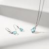 Aquamarine Earrings and Necklace March Birthstone Silver Light Birthday Accessories [FH.bird] Set, "Angel Stone", 925, Hypoallergenic, Rust-Resistant,