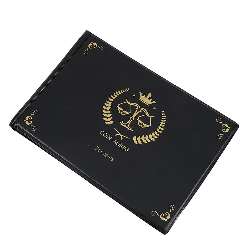Black 312-Grid Coin Collection Album - Large Small Pocket Combinatio for Commemorative Circulation Coins Protective Display Binder