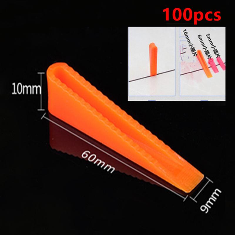 100Pc Reusable 5Mm Plastic Tile Wedge Spacer Leveling Clips Floor Locator Ceramic Tiling Laying Adjustment Construction Tool
