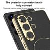 Electroplated Leather TPU Magnetic Nickel‑Ring Protective Phone Case For Samsung Galaxy S26 Ultra 5G