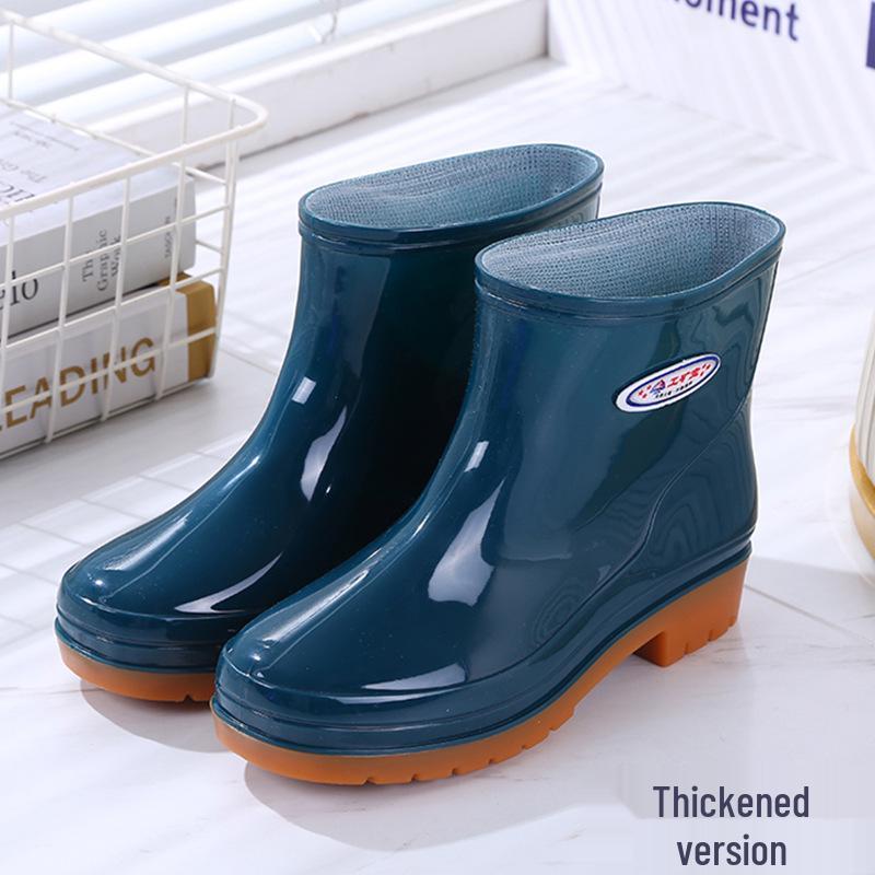 Women's Oxford Sole Waterproof Short Rain Boots - Non-Slip Fashion Outerwear Rubber Shoes