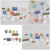 20pcs Road Sign Set Kids Toy Traffic Sign Playset with 2 Major Signs for Pretend Play