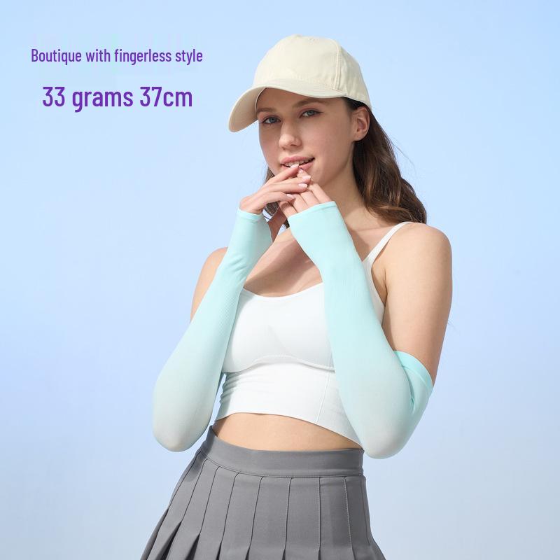 Custom UV Protection Ice Silk Arm Sleeves for Men & Women – Long, Solid Color, Summer Outdoor Wear