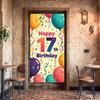 17th Happy Birthday Backdrop Banner Birthday Cake Balloon Gift Photography Background Event Festive Decoration Party Supplies