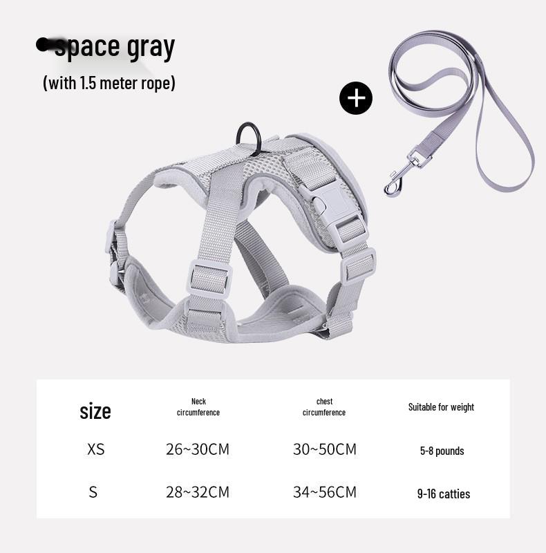 Reflective Breathable Anti-Escape Cat Harness & Leash Set for Small Pets