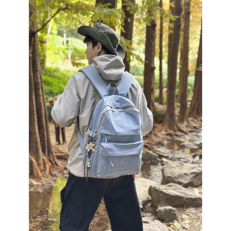 Karo-Sport-Wanderrucksack im koreanischen Stil, Reiserucksack, lässige Schultasche mit großem Fassungsvermögen für weibliche College-Studenten, Pendler