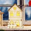 Mini LED Christmas Wooden House LED Light Christmas Decor for Home DIY Xmas Tree Hanging Ornaments New Year for Kids Gifts