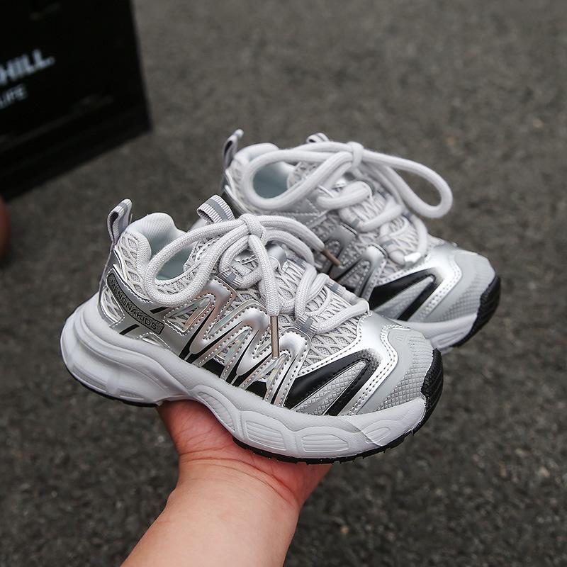 Children's sports shoes male and female classmates 2025 spring and autumn new breathable shoes platform mesh shoes mountaineering shoes dad running
