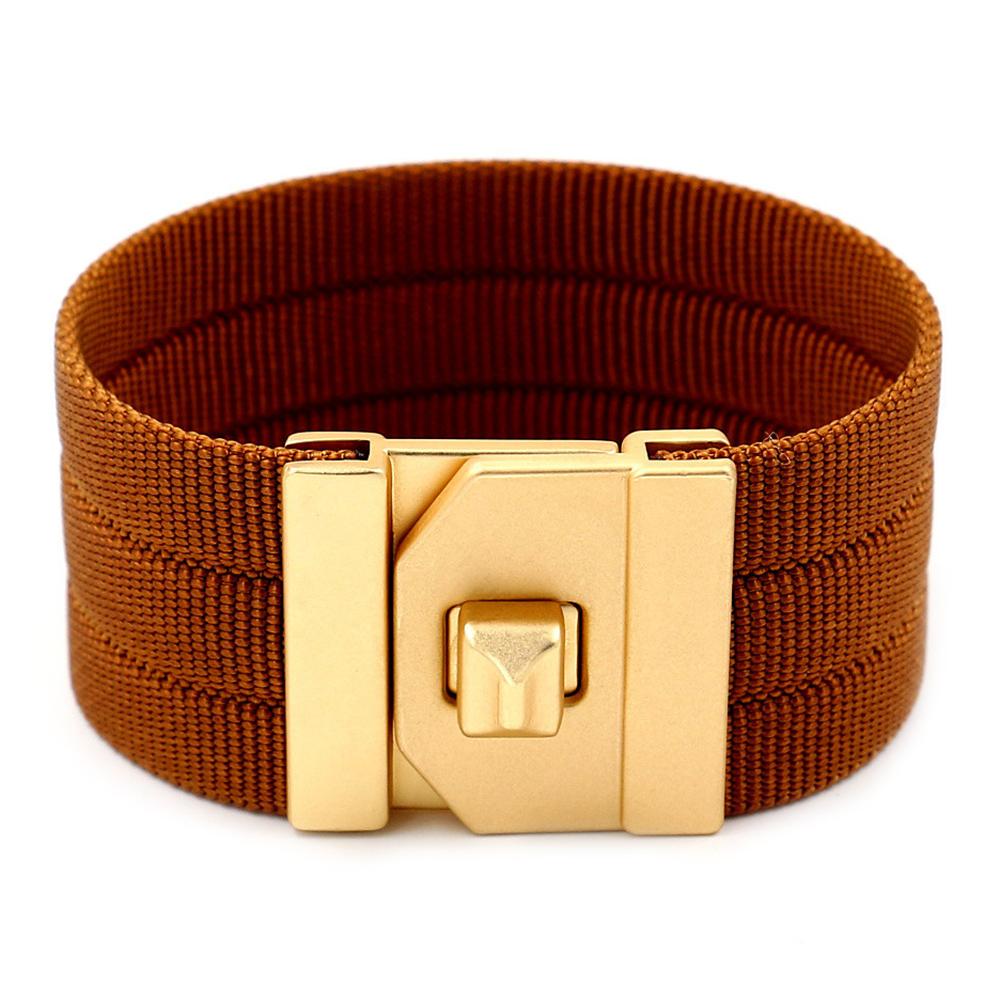 

Новый очаровательный широкий плетеный браслет для женщин, разноцветный золотой простой браслет с застежкой в ​​стиле хип-хоп, индивидуальные украшения