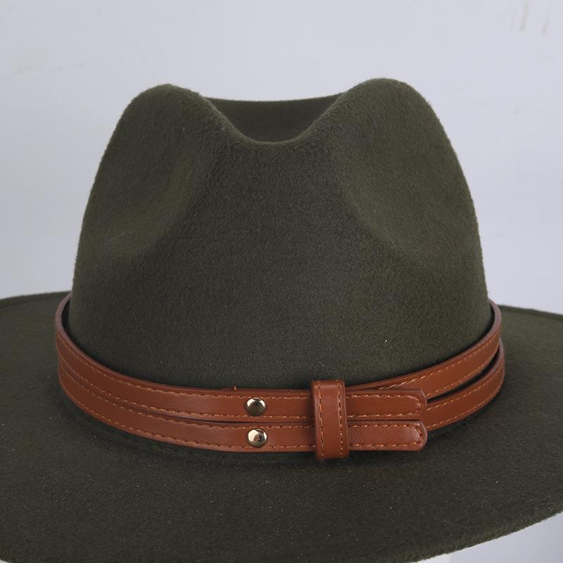 Retro European & American Straw Hat with Leather Buckle and Creative Hatband Decoration