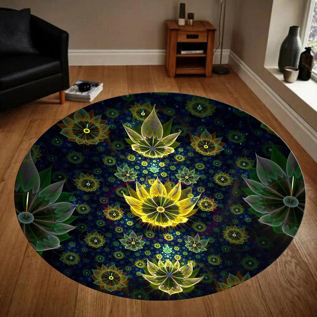 Etnický koberec Kulatý koberec Mandala Kulatý koberec Mandala vzor Kulatý Populární koberec do obývacího pokoje Domácí dekorace Dárek pro ni