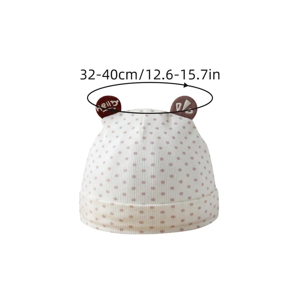 Soft Cotton Newborn Hat Cute Bear Bow Baby Fetal Cap Spring Autumn Infant Girl Boy Beanie 0-3 Months