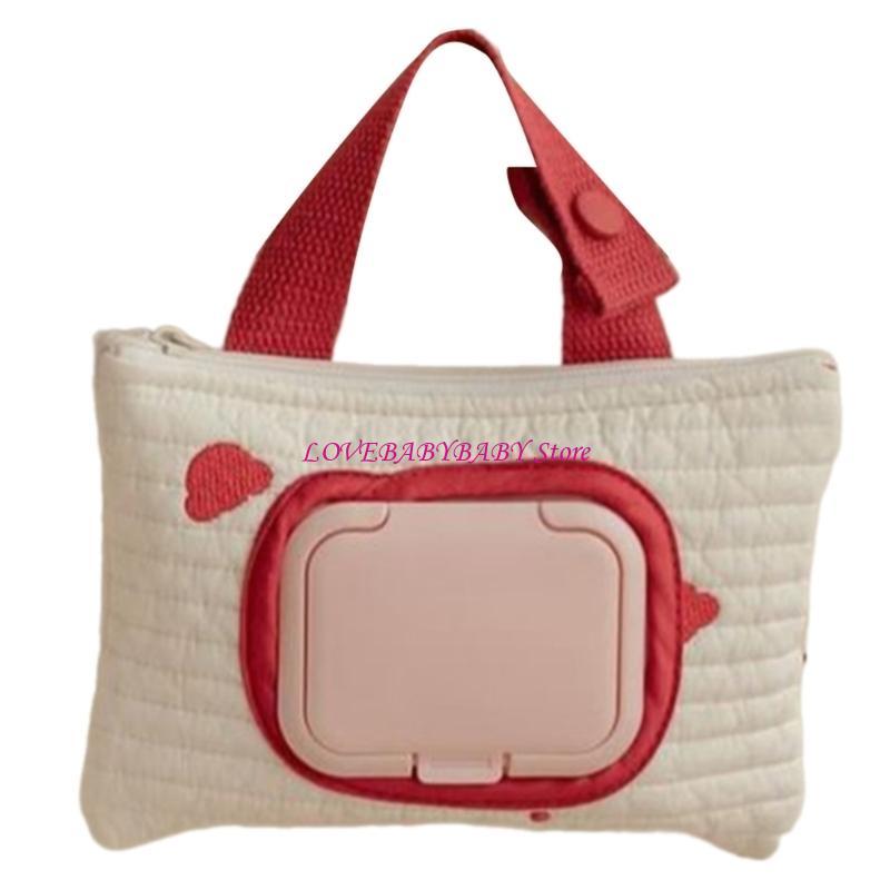 Baby Wipes Pouches with Lovely Bear Embroidery Practical Storage for Parents 4XBC