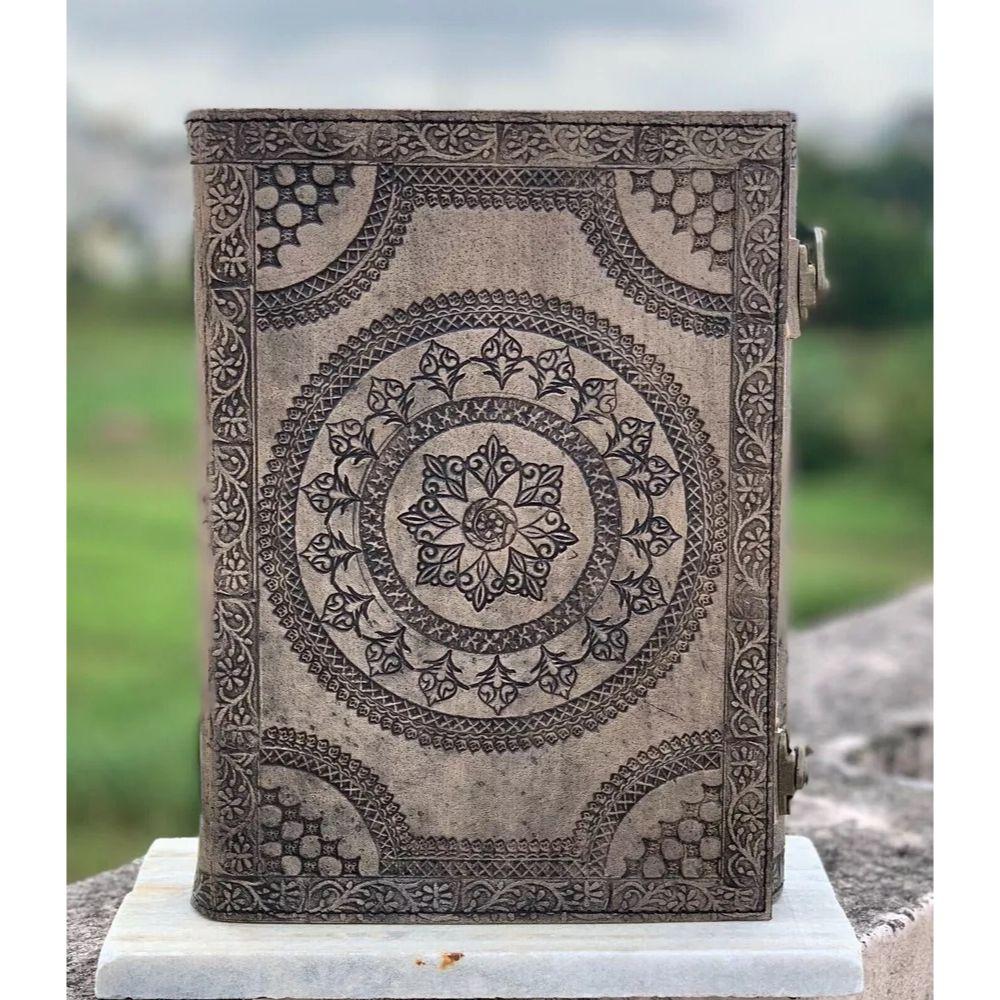 Extra großes 400-seitiges Antik-Leder-Tagebuch, Leder-Zauberbuch