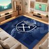 West Ham United Football Print Crystal Velvet Rug, Comfortable Water Absorbent Non Slip Indoor Floor Carpet